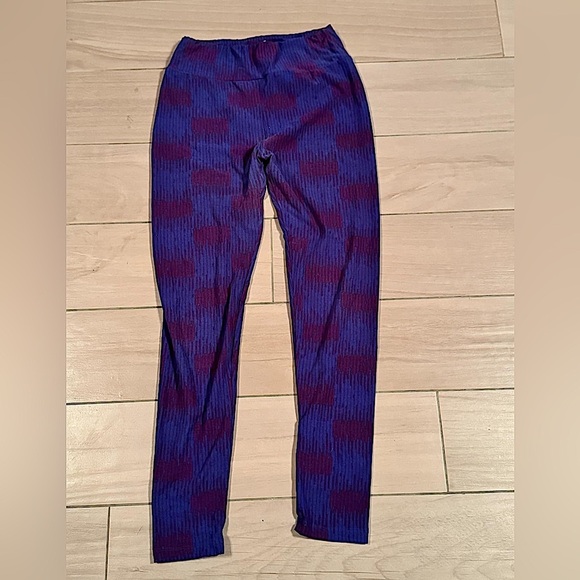 Lula roe Blue Purple Patterned Leggings one size fits most 2-12 women’s - Picture 1 of 3